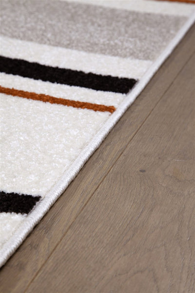 Tappeto Moderno Geometrico Casa Grigio, Nero, Bianco - Antiscivolo - CarpetLiving