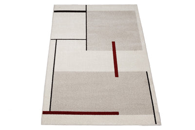 Tappeto Moderno Geometrico Casa Avorio, Ruggine, Bianco - Antiscivolo - CarpetLiving
