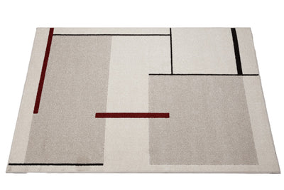 Tappeto Moderno Geometrico Casa Avorio, Ruggine, Bianco - Antiscivolo - CarpetLiving