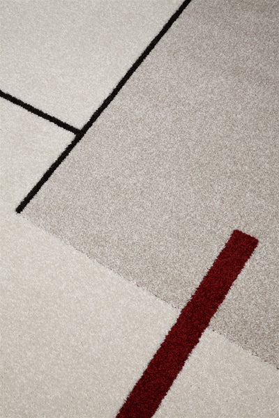 Tappeto Moderno Geometrico Casa Avorio, Ruggine, Bianco - Antiscivolo - CarpetLiving