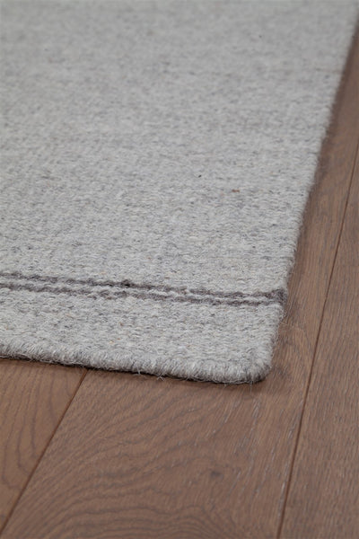 Tappeto Wollen Dhurrie Argento in Cotone – Stile Minimal - CarpetLiving