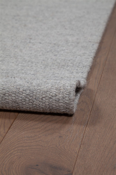 Tappeto Wollen Dhurrie Argento in Cotone – Stile Minimal - CarpetLiving