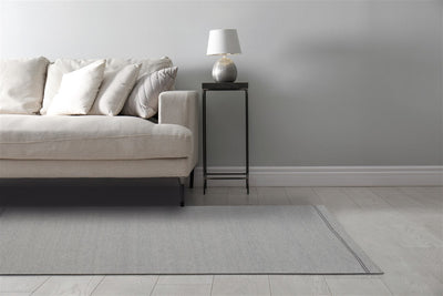 Tappeto Wollen Dhurrie Argento in Cotone – Stile Minimal - CarpetLiving