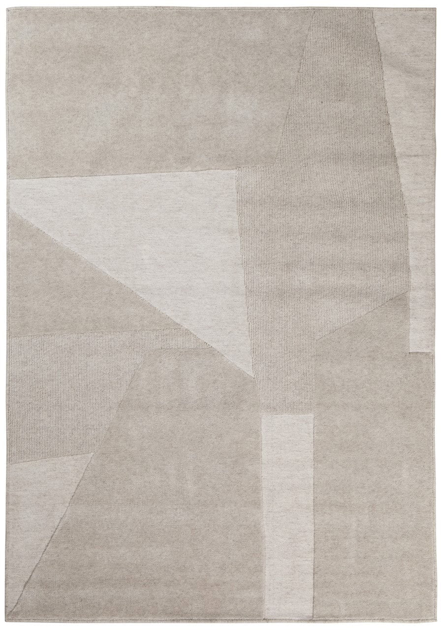 Tappeto Moderno in Lana e Cotone - Clay 07 - Beige/Grigio