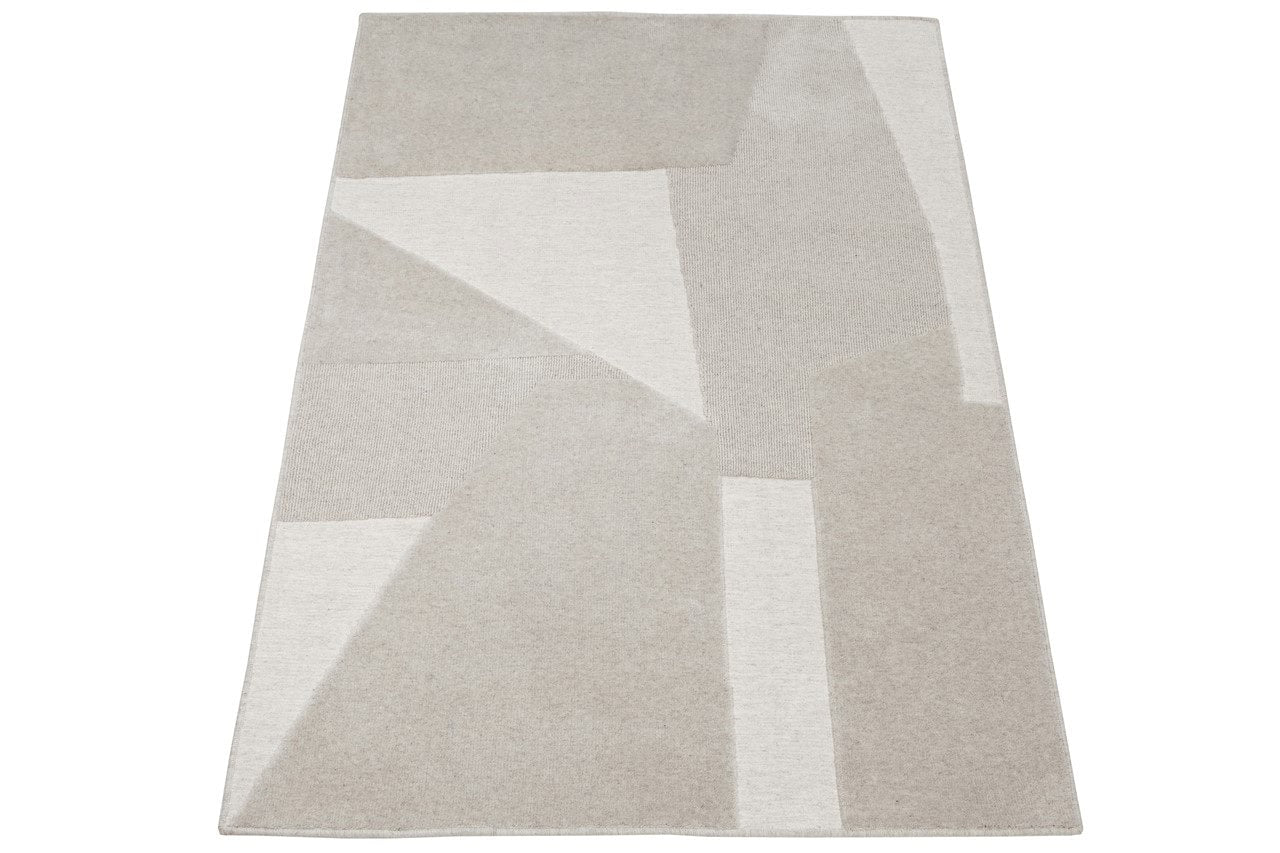 Tappeto Moderno in Lana e Cotone - Clay 07 - Beige/Grigio
