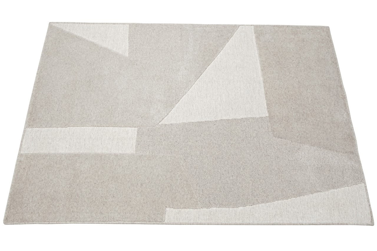 Tappeto Moderno in Lana e Cotone - Clay 07 - Beige/Grigio