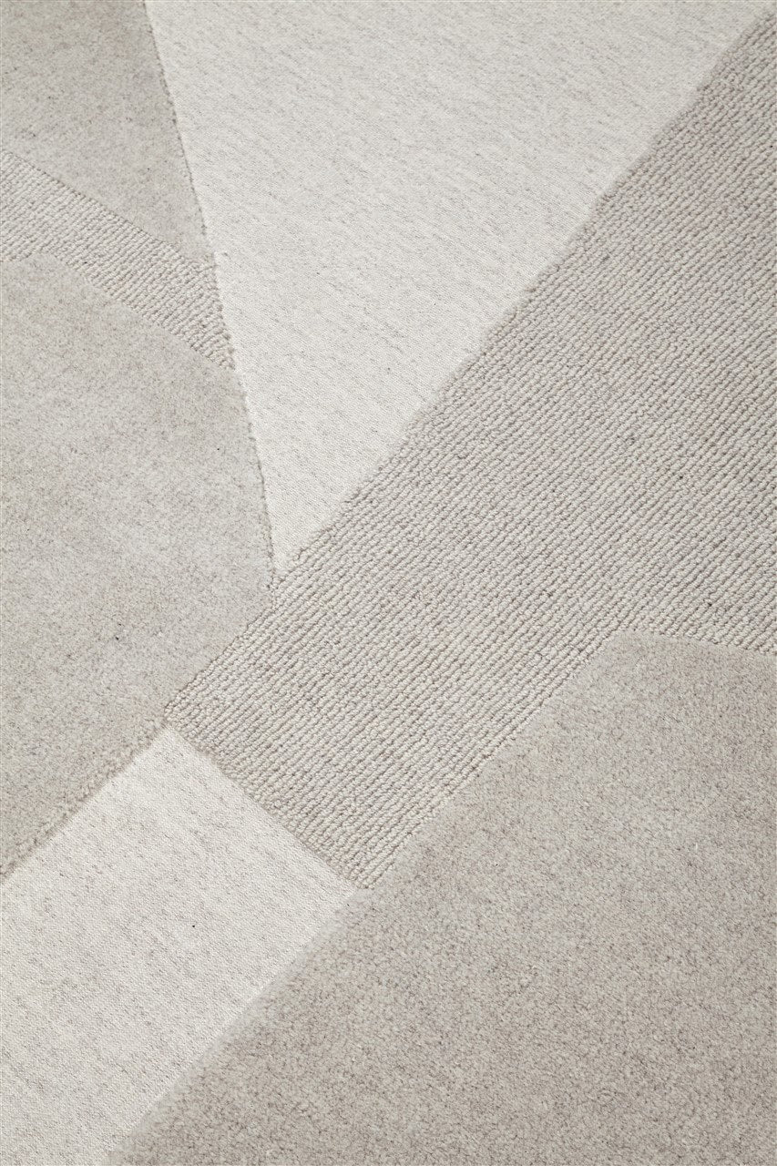 Tappeto Moderno in Lana e Cotone - Clay 07 - Beige/Grigio