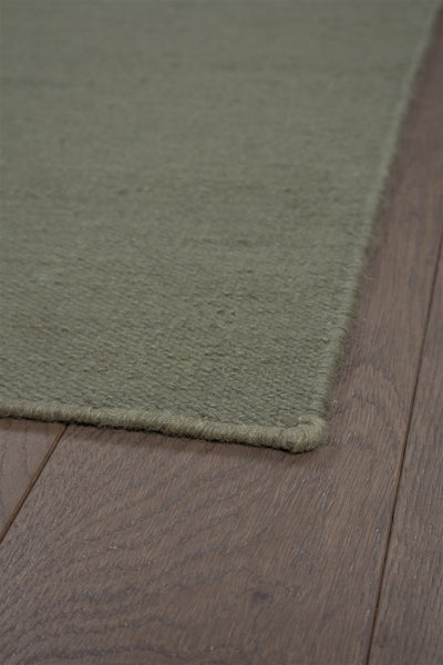 Tappeto Verde in Lana - Realizzato a Mano - Tinta Unita | Ideale per Soggiorno, Sala da Pranzo, Camera da Letto - CarpetLiving