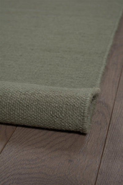 Tappeto Verde in Lana - Realizzato a Mano - Tinta Unita | Ideale per Soggiorno, Sala da Pranzo, Camera da Letto - CarpetLiving