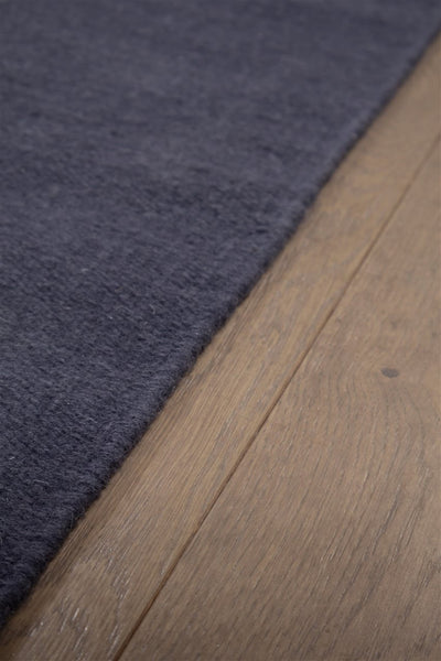 Tappeto Navy Blu Marino in Lana - Realizzato a Mano - Tinta Unita | Ideale per Soggiorno, Sala da Pranzo, Camera da Letto - CarpetLiving