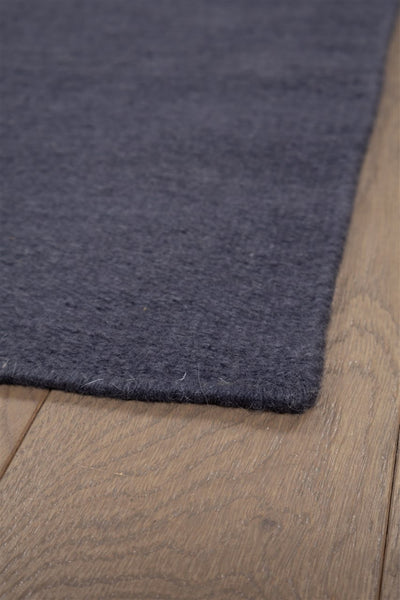 Tappeto Navy Blu Marino in Lana - Realizzato a Mano - Tinta Unita | Ideale per Soggiorno, Sala da Pranzo, Camera da Letto - CarpetLiving