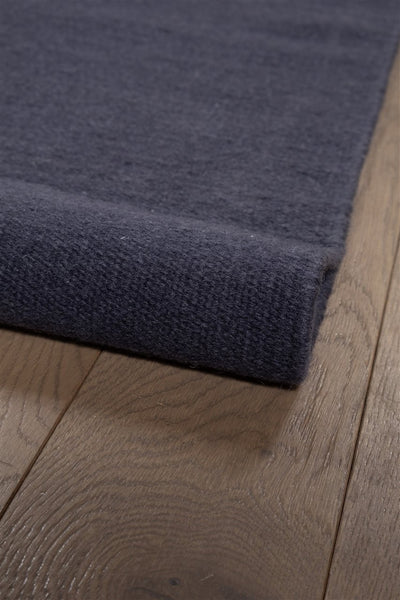 Tappeto Navy Blu Marino in Lana - Realizzato a Mano - Tinta Unita | Ideale per Soggiorno, Sala da Pranzo, Camera da Letto - CarpetLiving