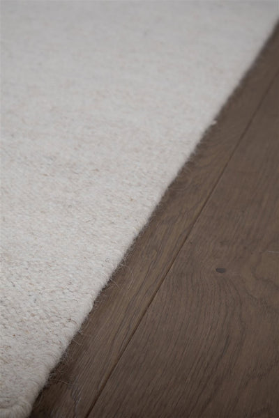Tappeto Bianco in Lana - Realizzato a Mano - Tinta Unita | Ideale per Soggiorno, Sala da Pranzo, Camera da Letto - CarpetLiving