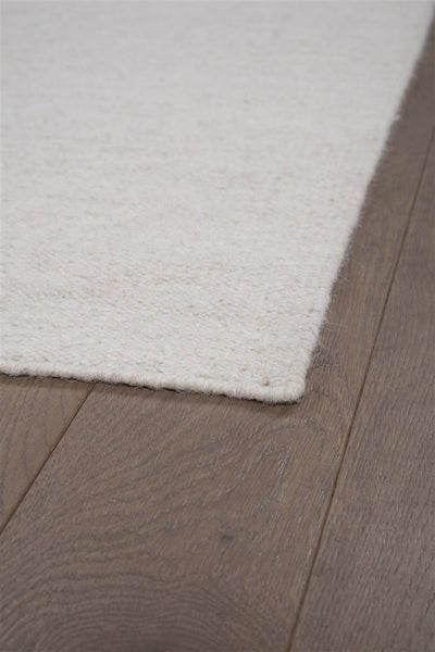 Tappeto Bianco in Lana - Realizzato a Mano - Tinta Unita | Ideale per Soggiorno, Sala da Pranzo, Camera da Letto - CarpetLiving