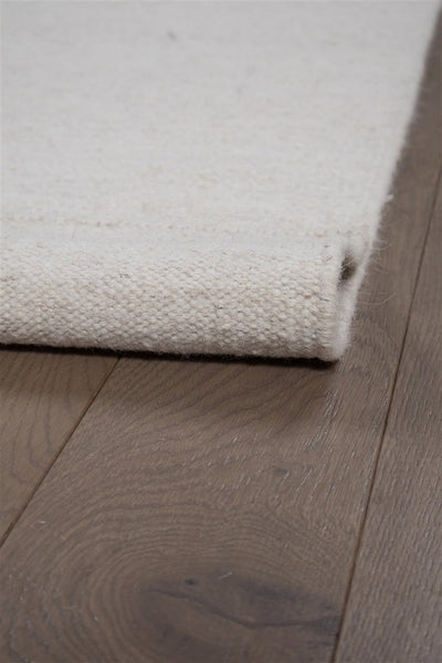 Tappeto Bianco in Lana - Realizzato a Mano - Tinta Unita | Ideale per Soggiorno, Sala da Pranzo, Camera da Letto - CarpetLiving