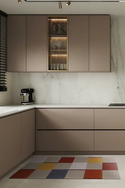 Tappeto Passatoia per la Cucina in Cotone Jaques 1 Giallo-Rosso | Design Moderno, Antiscivolo e Resistente
