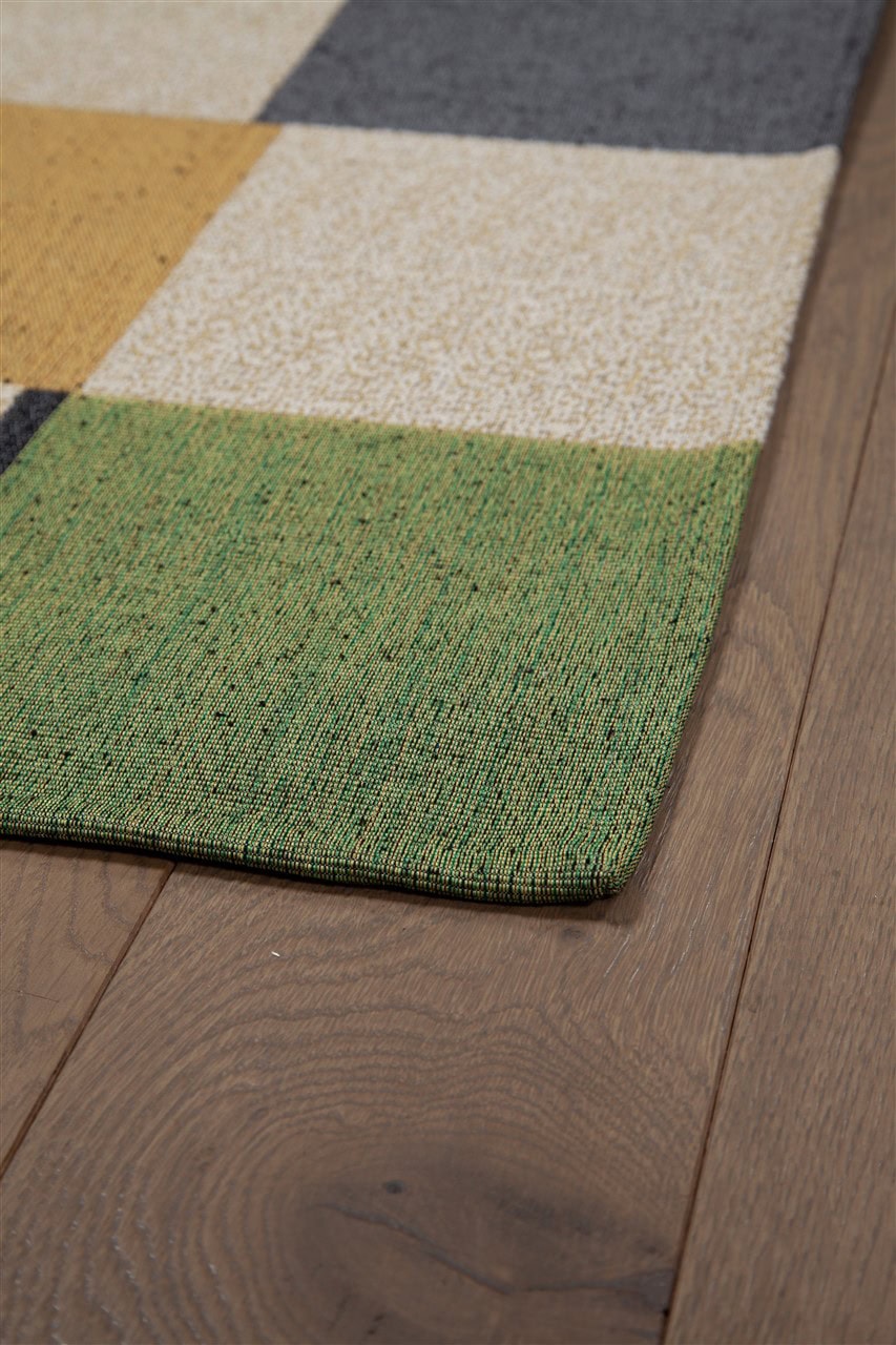 Tappeto Passatoia per la Cucina in Cotone Jaques Verde-Blu | Design Moderno, Antiscivolo e Resistente