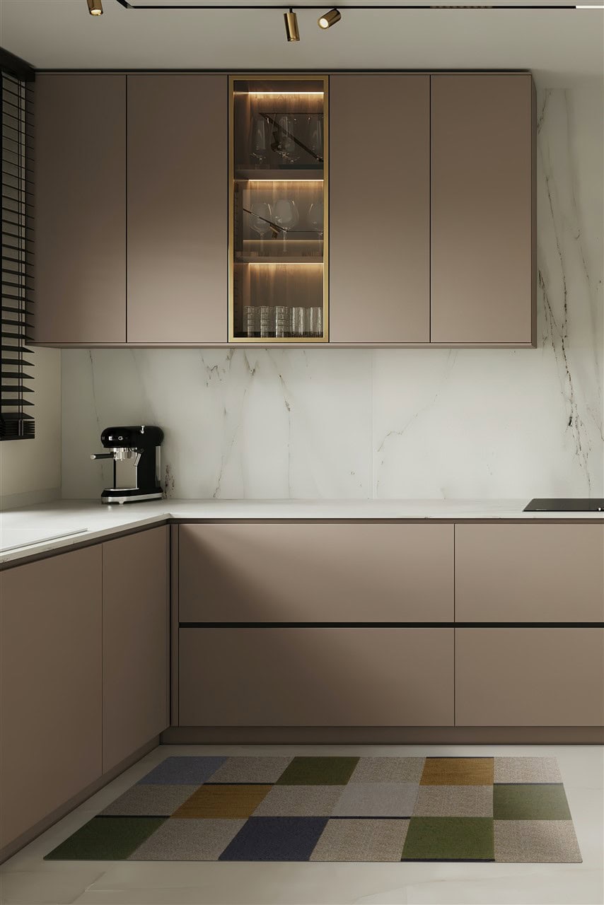 Tappeto Passatoia per la Cucina in Cotone Jaques Verde-Blu | Design Moderno, Antiscivolo e Resistente