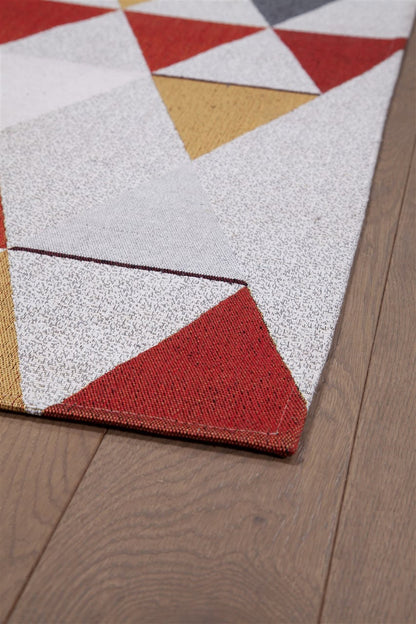 Tappeto Passatoia per la Cucina in Cotone Jaques Giallo-Rosso | Design Moderno, Antiscivolo e Resistente