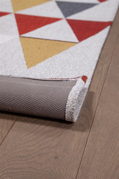 Tappeto Passatoia per la Cucina in Cotone Jaques Giallo-Rosso | Design Moderno, Antiscivolo e Resistente