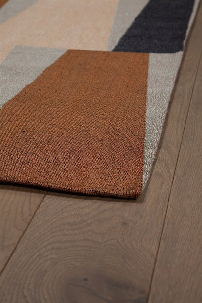 Tappeto Passatoia per la Cucina in Cotone Jaques Ruggine-Avorio | Design Moderno, Antiscivolo e Resistente