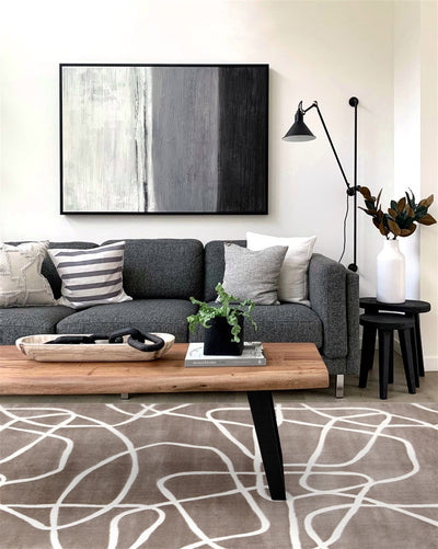 Tappeto Moderno Design Contemporaneo - Mito Taupe - Antiscivolo - CarpetLiving
