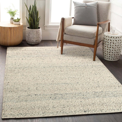 Tappeto Berger in Lana Bianco Crema - Realizzato a mano - Effetto Ciottoli 3D Morbido - CarpetLiving