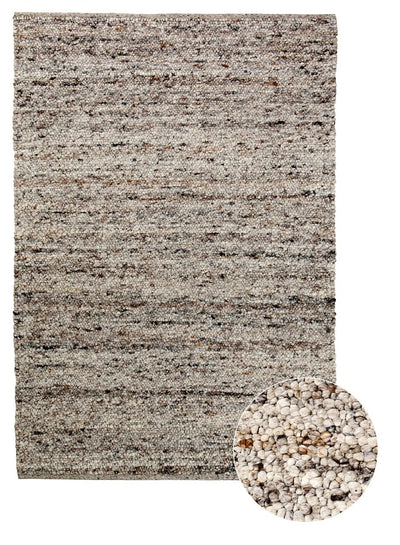Tappeto Berger in Lana Marrone - Realizzato a mano - Effetto Ciottoli 3D Morbido - CarpetLiving