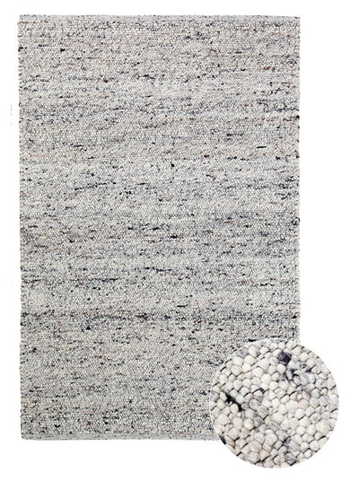 Tappeto Berger in Lana Grigio - Realizzato a mano - Effetto Ciottoli 3D Morbido - CarpetLiving