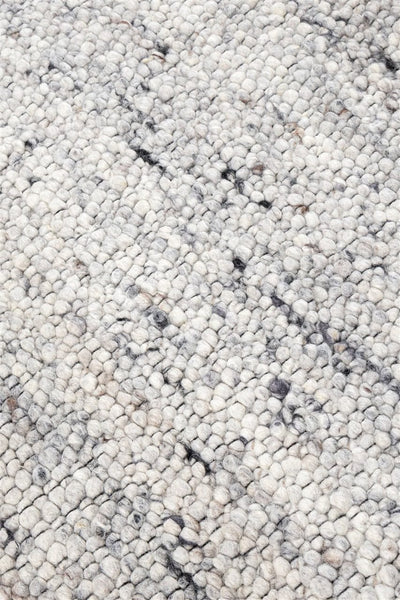 Tappeto Berger in Lana Grigio - Realizzato a mano - Effetto Ciottoli 3D Morbido - CarpetLiving