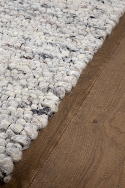 Tappeto Berger in Lana Grigio - Realizzato a mano - Effetto Ciottoli 3D Morbido - CarpetLiving