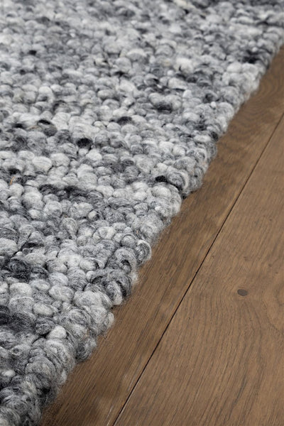 Tappeto Berger in Lana Grigio scuro - Realizzato a mano - Effetto Ciottoli 3D Morbido - CarpetLiving