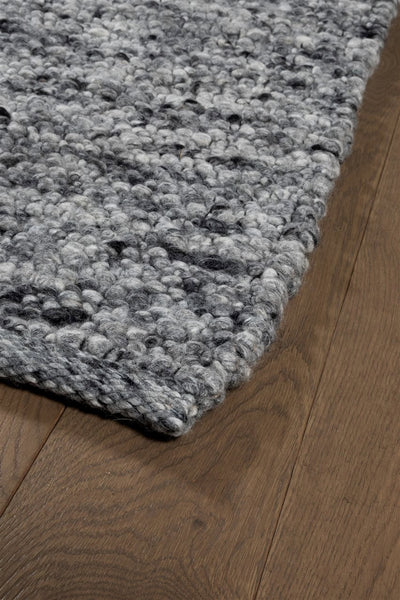 Tappeto Berger in Lana Grigio scuro - Realizzato a mano - Effetto Ciottoli 3D Morbido - CarpetLiving