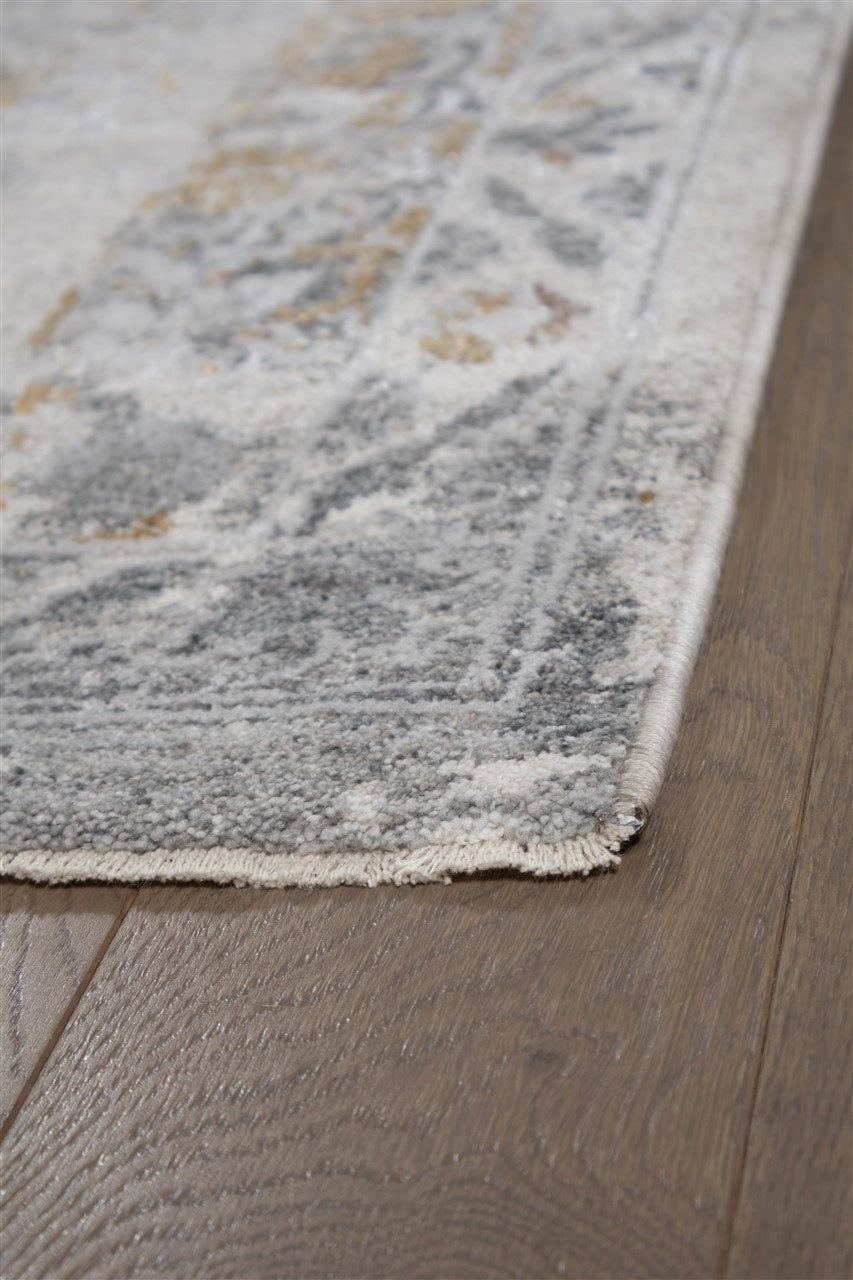 Tappeto Vintage Wellington Cream Silver – Design Classico in Velluto
