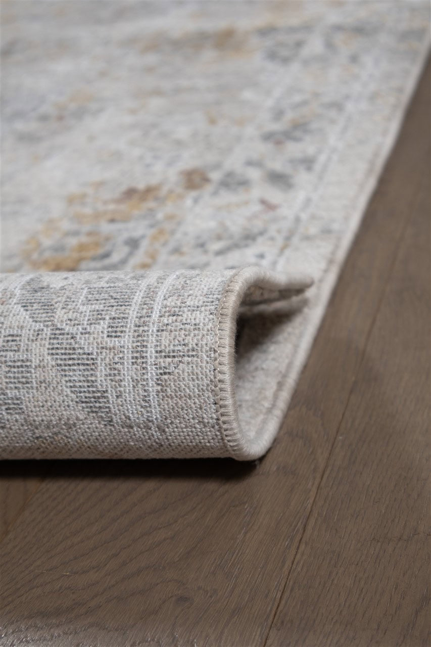 Tappeto Vintage Wellington Cream Silver – Design Classico in Velluto