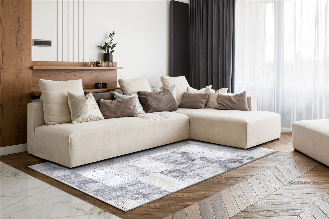 Tappeto Moderno Geometrico Levante C - Colori chiari - Antiscivolo | Elegante, ideale per ogni ambiente