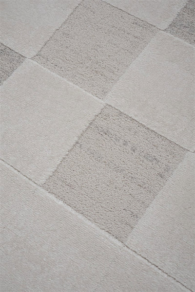Tappeto Premium Moderno PURO Avorio - Design Geometrico a Blocchi - Ideale per Soggiorno e Camera da Letto - CarpetLiving