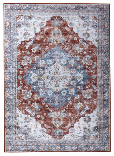 Tappeto Lavabile Stile Orientale Vintage - Design Rosso Multicolore - CarpetLiving
