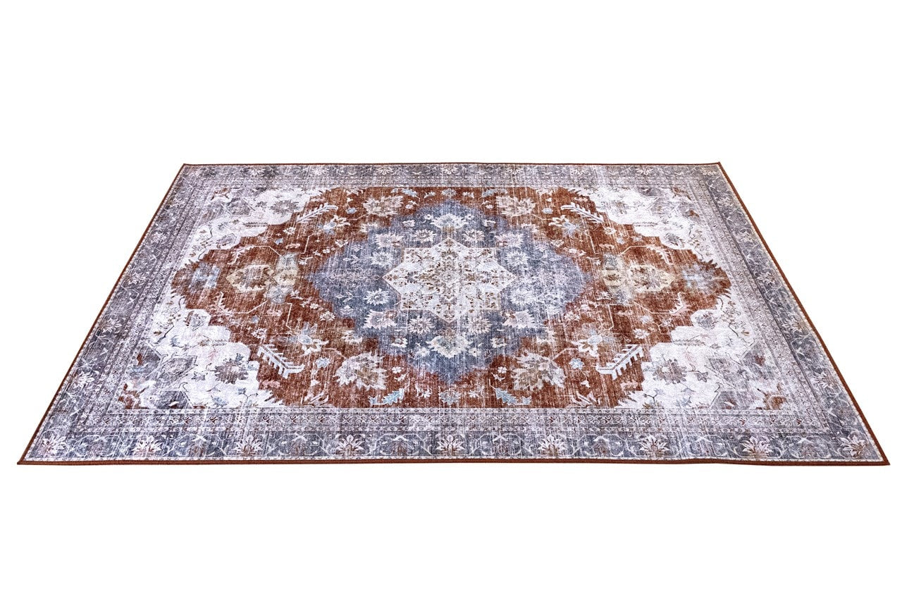 Tappeto Lavabile Stile Orientale Vintage - Design Rosso Multicolore