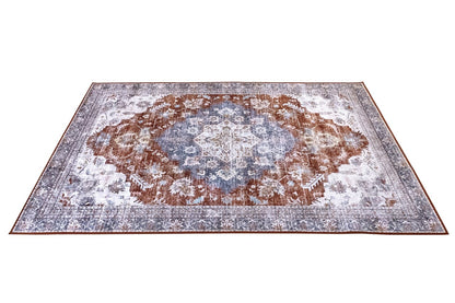 Tappeto Lavabile Stile Orientale Vintage - Design Rosso Multicolore