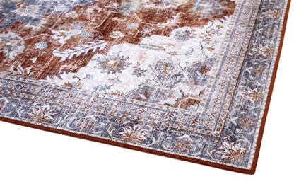 Tappeto Lavabile Stile Orientale Vintage - Design Rosso Multicolore