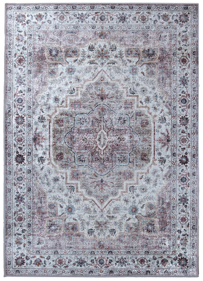 Tappeto Lavabile Stile Orientale Vintage - Design Grigio