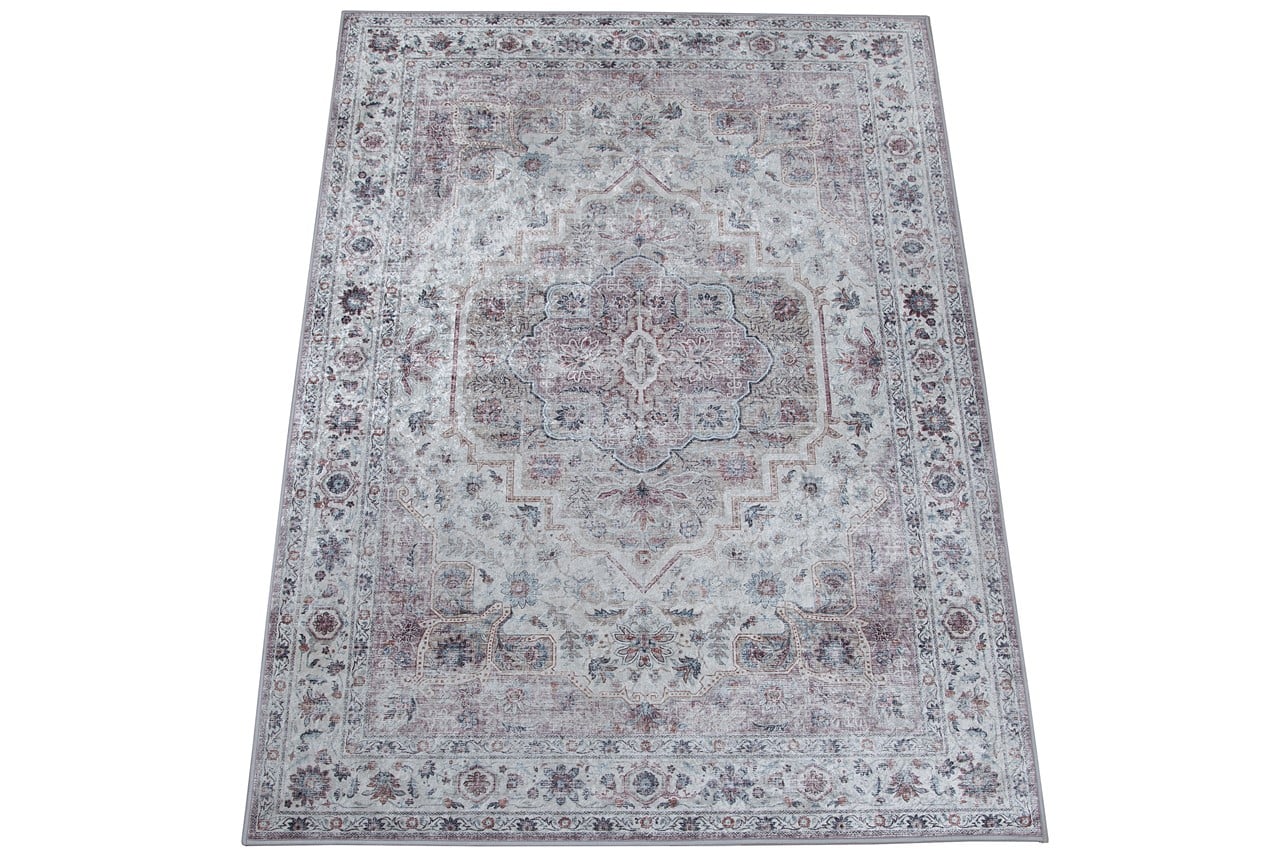 Tappeto Lavabile Stile Orientale Vintage - Design Grigio