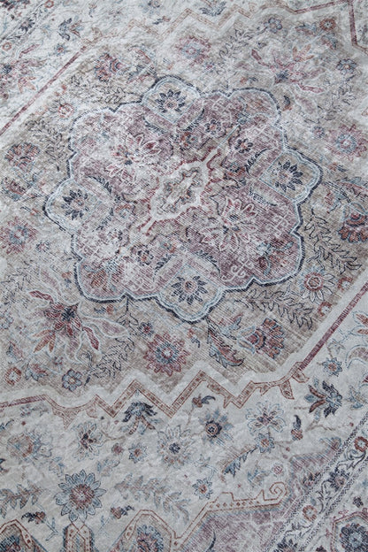 Tappeto Lavabile Stile Orientale Vintage - Design Grigio