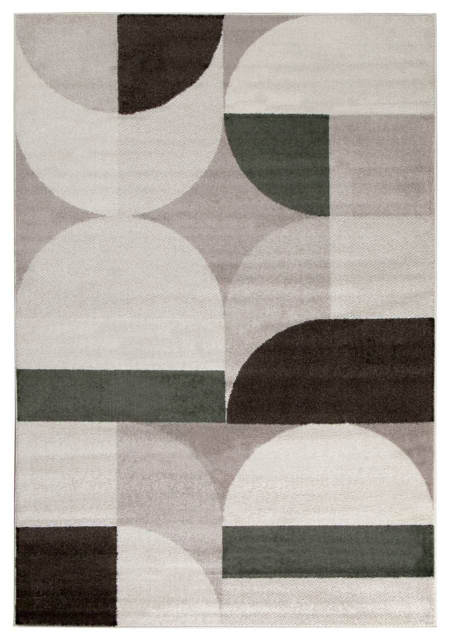 Tappeto Moderno BROOKLYN A Marrone Verde | Stile Geometrico