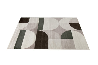 Tappeto Moderno BROOKLYN A Marrone Verde | Stile Geometrico