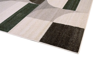 Tappeto Moderno BROOKLYN A Marrone Verde | Stile Geometrico