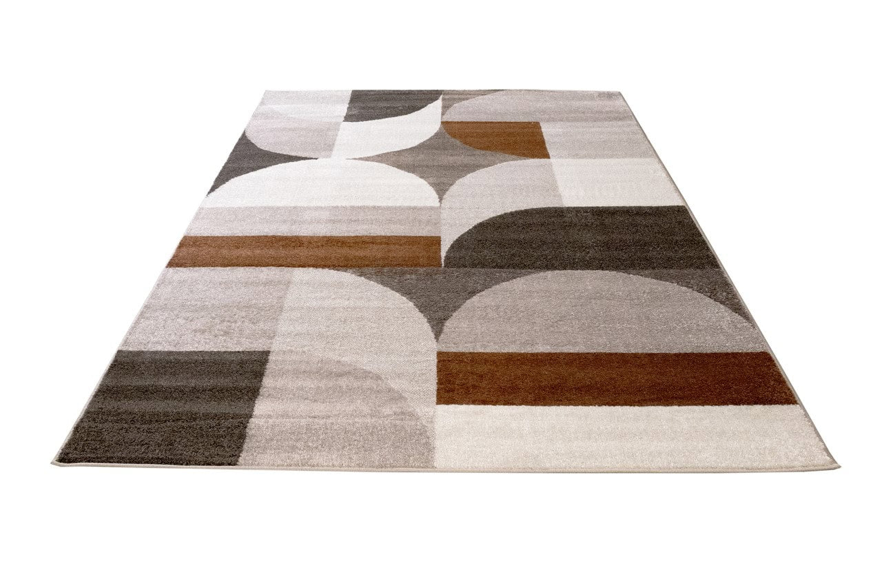 Tappeto Moderno BROOKLYN A Marrone Terra | Stile Geometrico