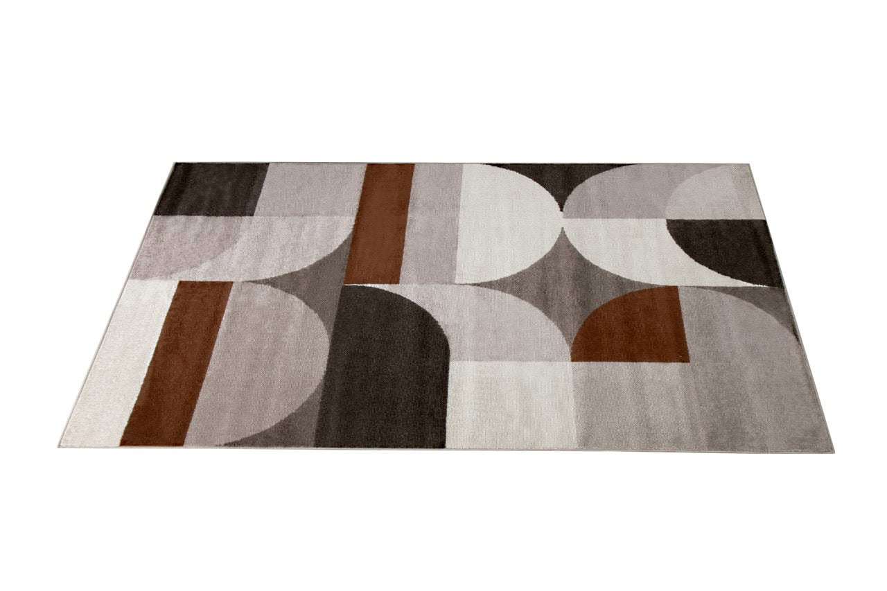 Tappeto Moderno BROOKLYN A Marrone Terra | Stile Geometrico