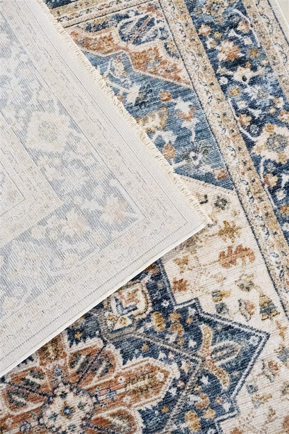 Tappeto Stile Classico Orientale BIRJAN Blu| Ideale per Soggiorno e Sala da Pranzo